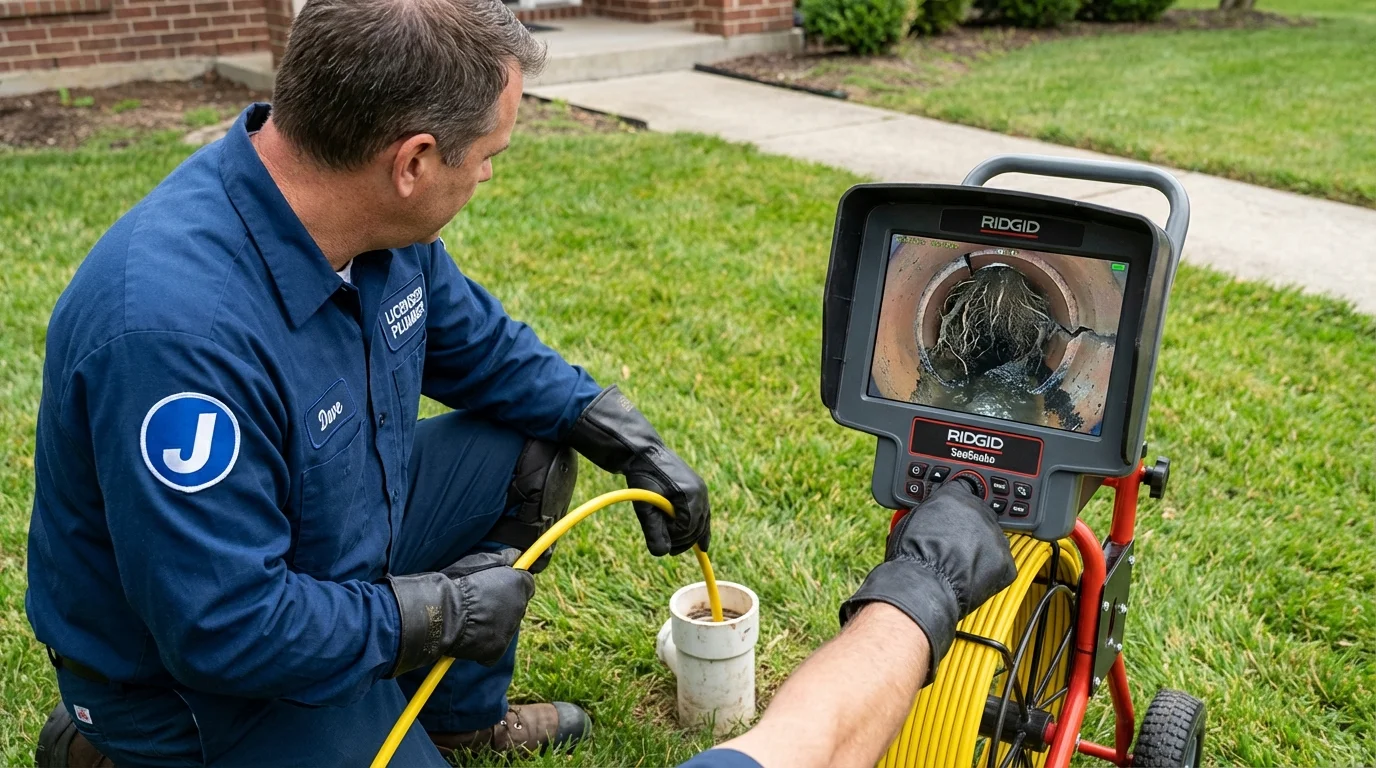 Sewer camera inspection being performed by Johns Plumbing LLC in Braidwood
